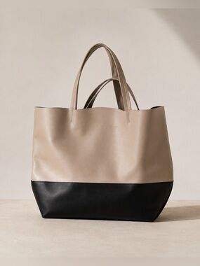 Alice D Milano Italian leather bi-color tote bag